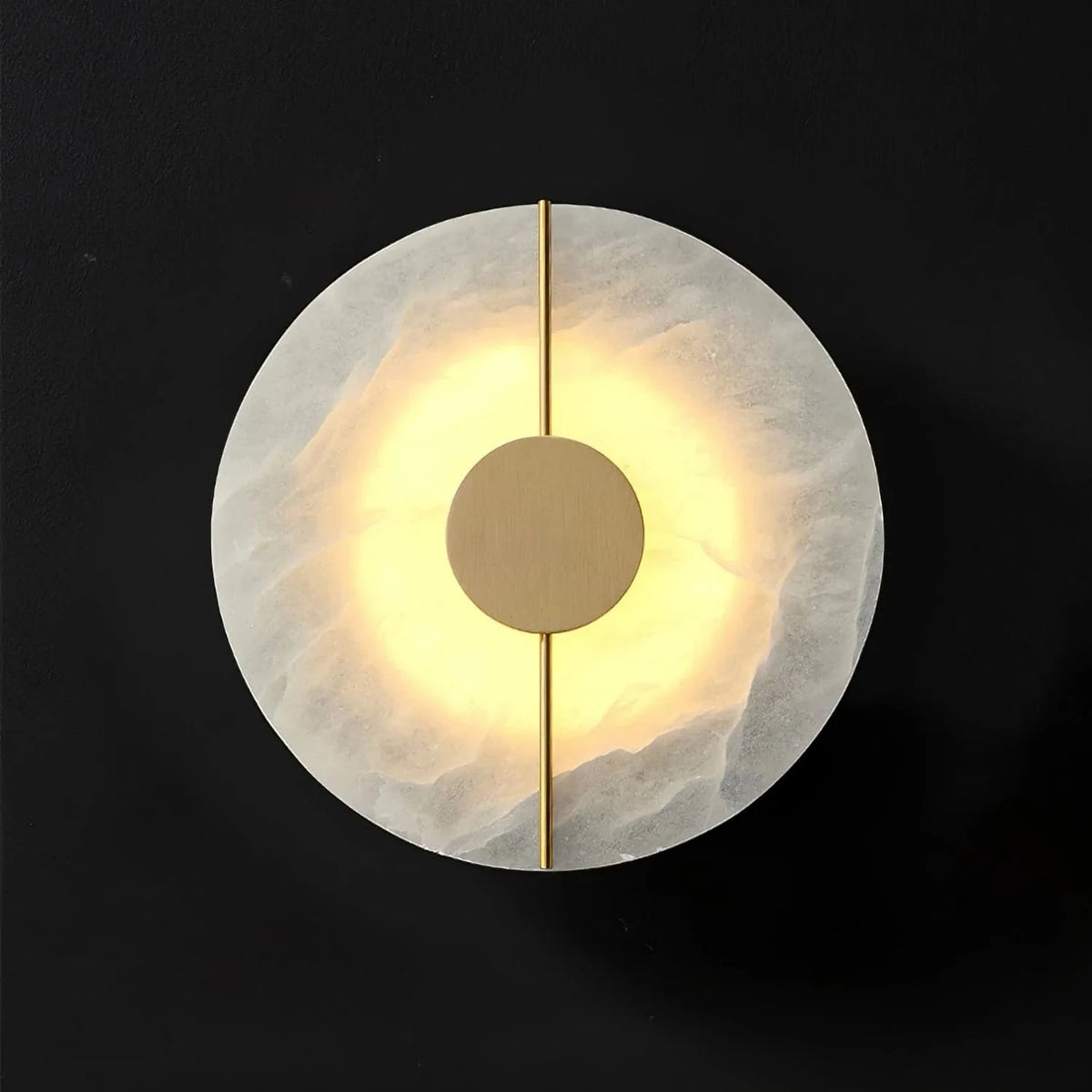 Zenith Organic Marble Sconce light fixture by AUVIELIGHT, ∅ 7.9″ x H 7.9″ / White & Gold