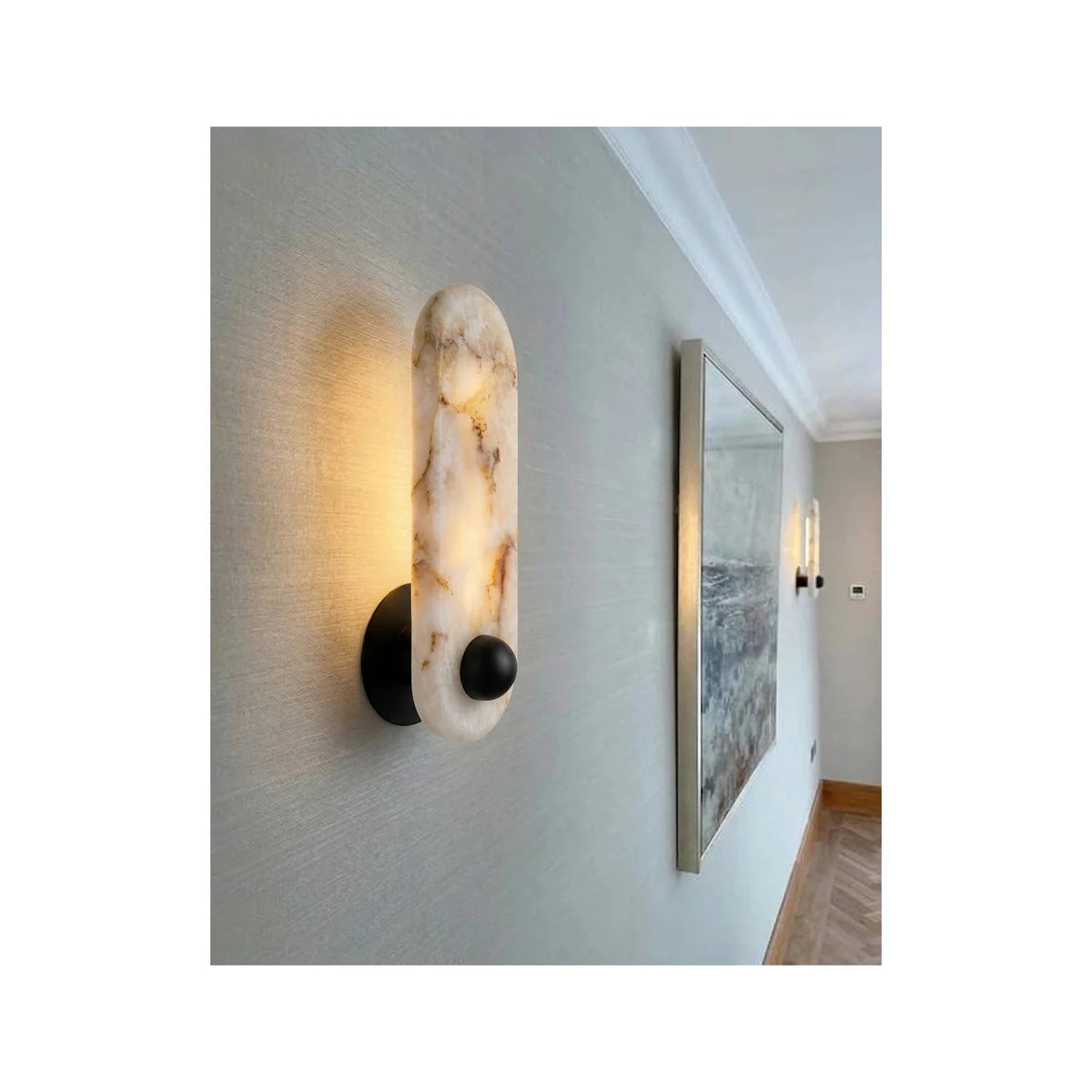 ZenOrb Minimalist Alabaster Wall Light by AUVIELIGHT