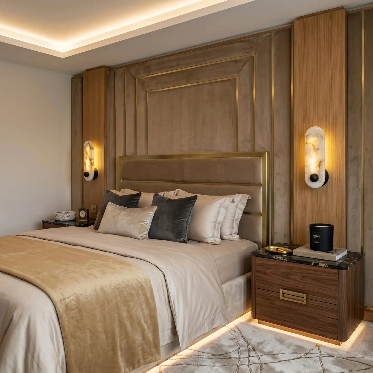 ZenOrb Minimalist Alabaster Wall Light by AUVIELIGHT