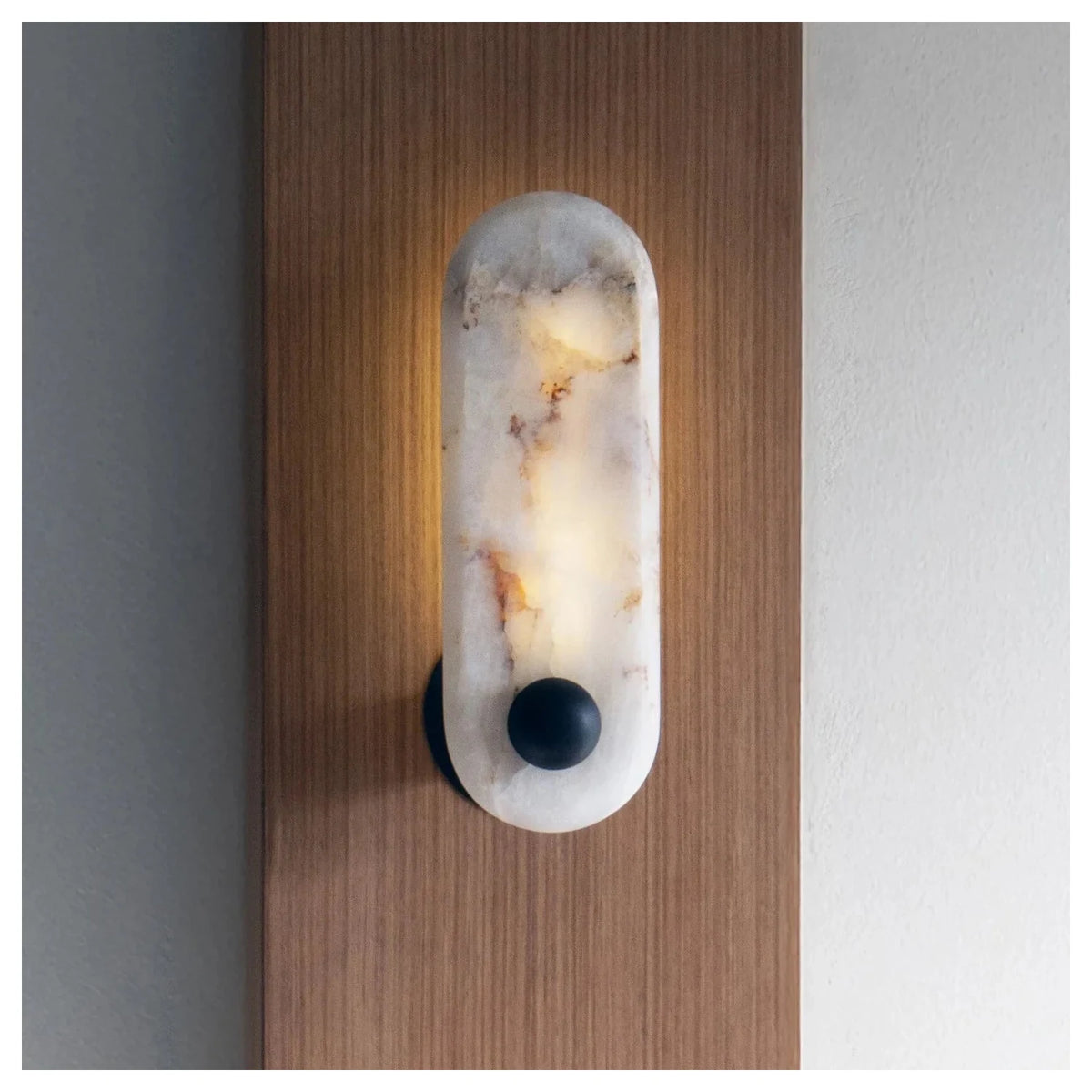 ZenOrb Minimalist Alabaster Wall Light by AUVIELIGHT