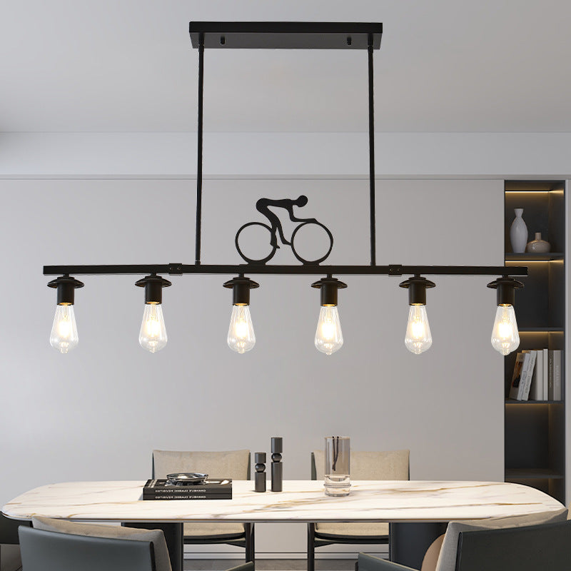 Bicycle Silhouette Chandelier for Dining Room by AUVIELIGHT