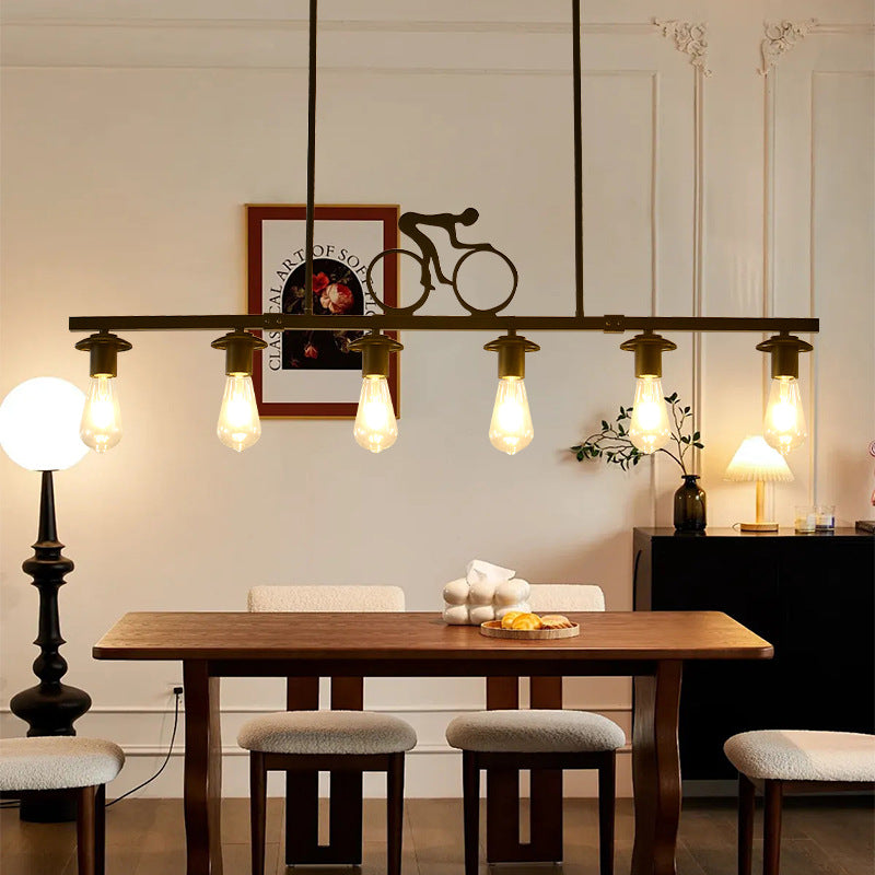 Bicycle Silhouette Chandelier for Dining Room by AUVIELIGHT