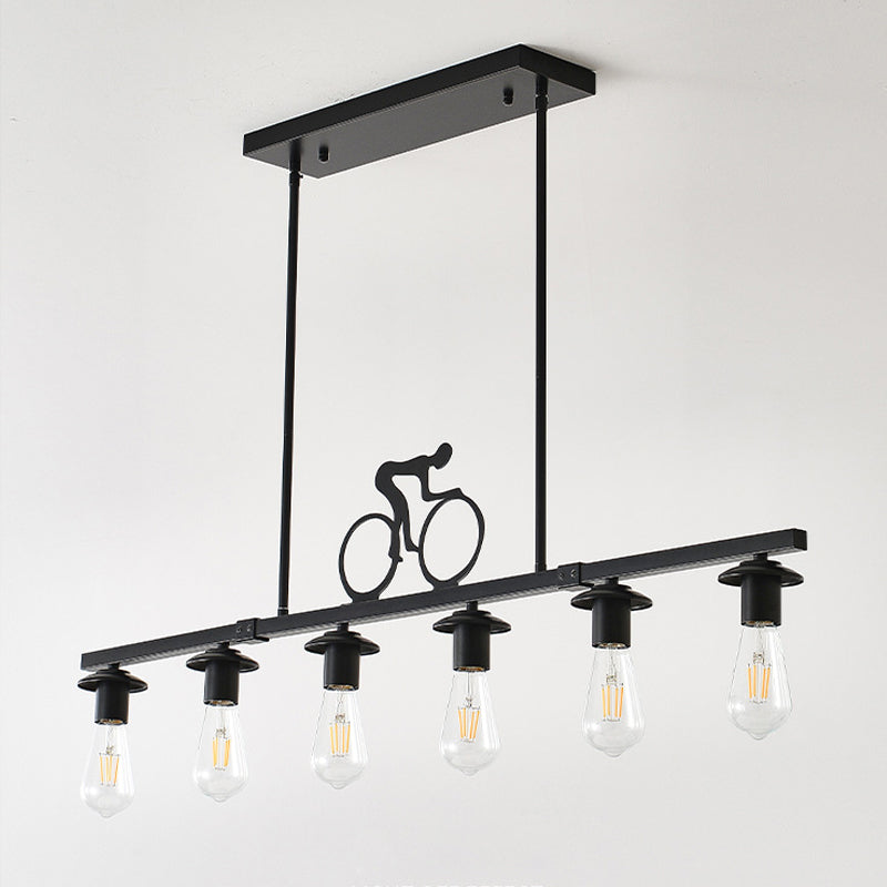 Bicycle Silhouette Chandelier for Dining Room by AUVIELIGHT