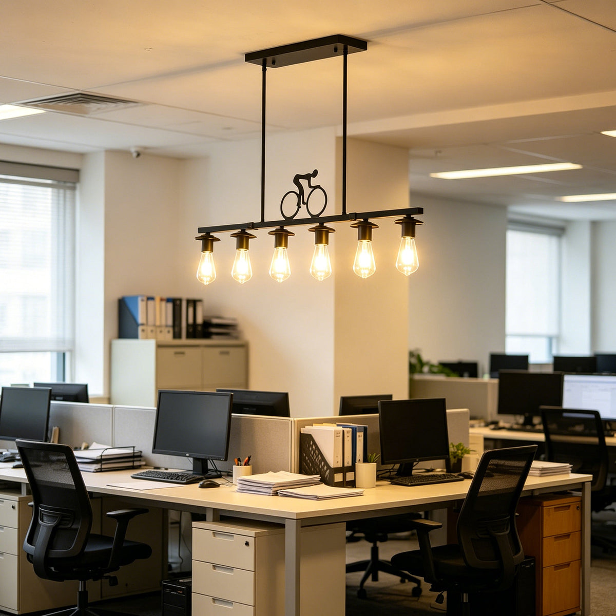 Bicycle Silhouette Chandelier for Dining Room by AUVIELIGHT
