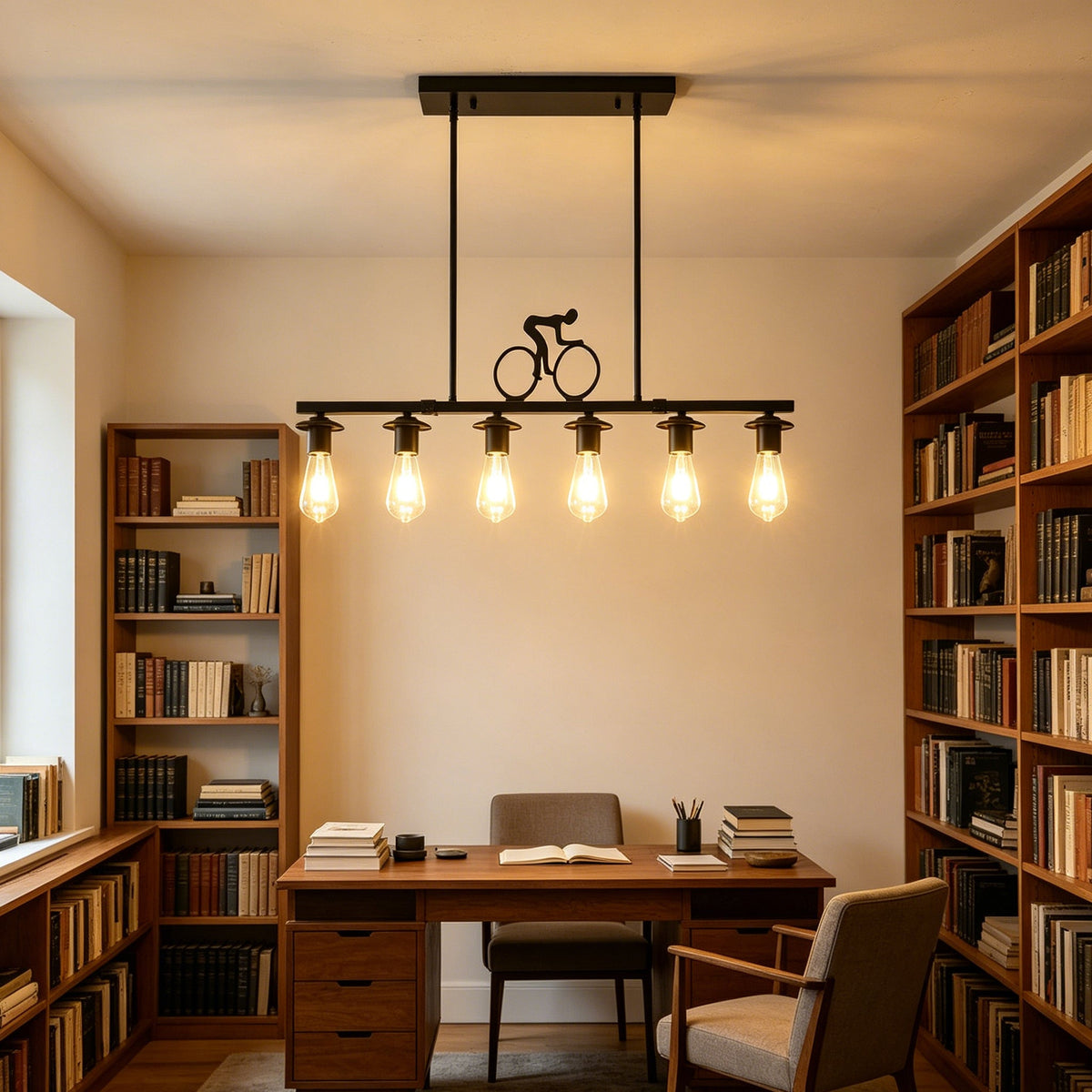 Bicycle Silhouette Chandelier for Dining Room by AUVIELIGHT