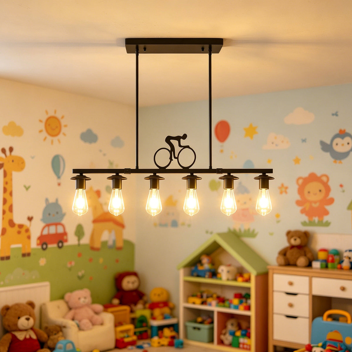 Bicycle Silhouette Chandelier for Dining Room by AUVIELIGHT