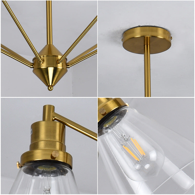Cone Chandelier in brass for Dining Room by AUVIELIGHT