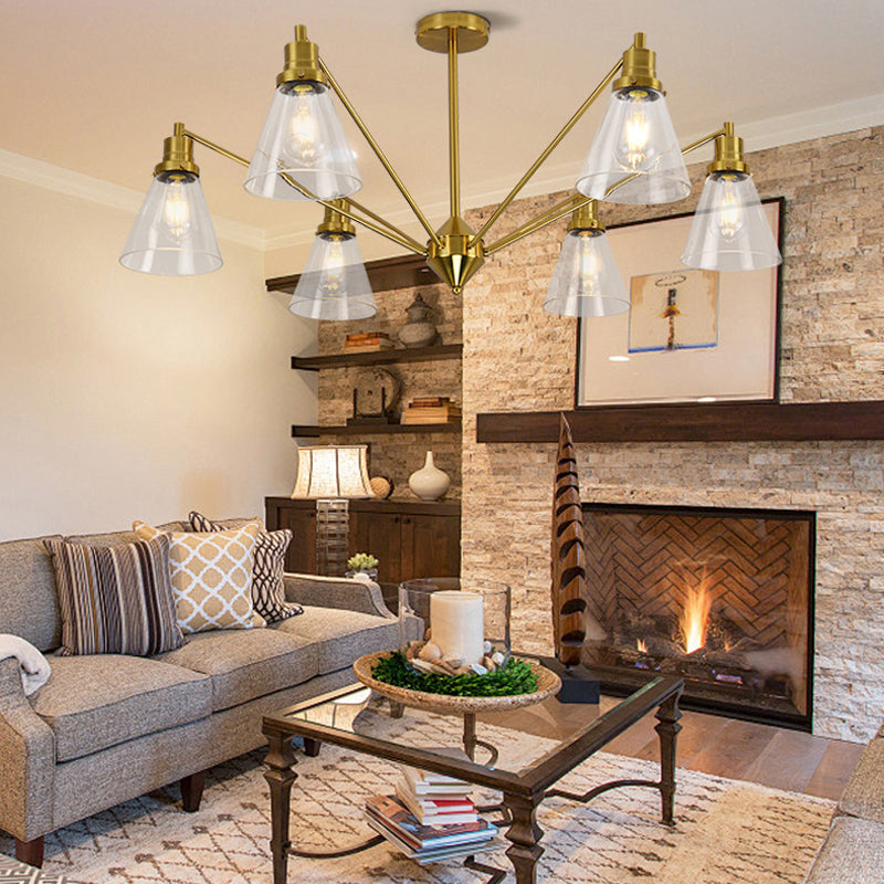 Cone Chandelier in brass for Dining Room by AUVIELIGHT