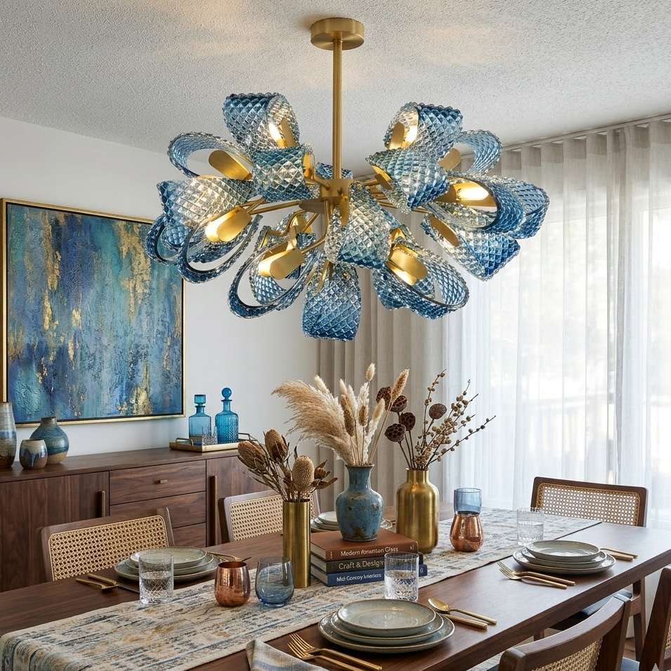 Ribbon Chandelier in textured for Dining Room by AUVIELIGHT
