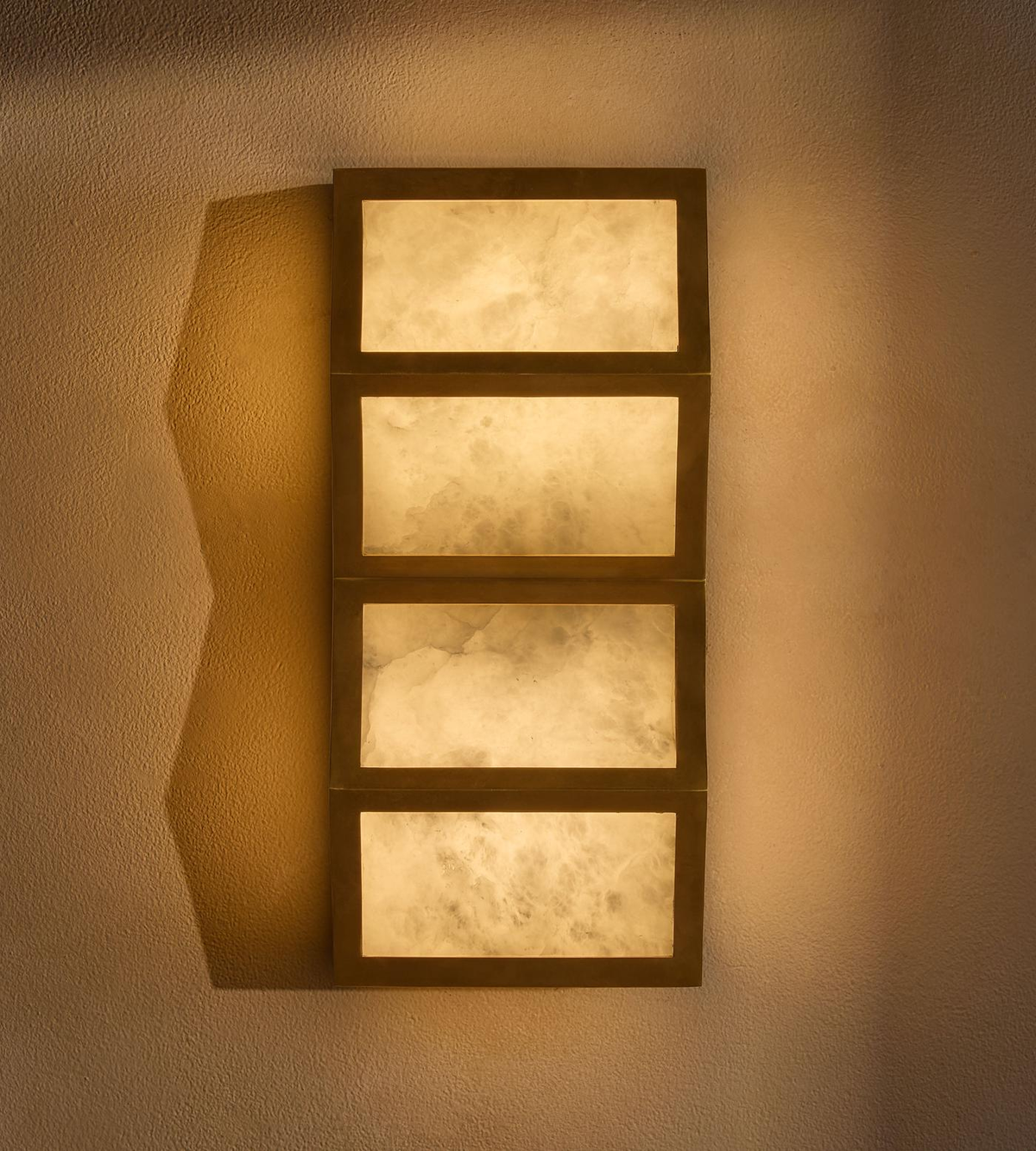 Cascade Rectangular Wall Sconce in alabaster for Hallway by AUVIELIGHT