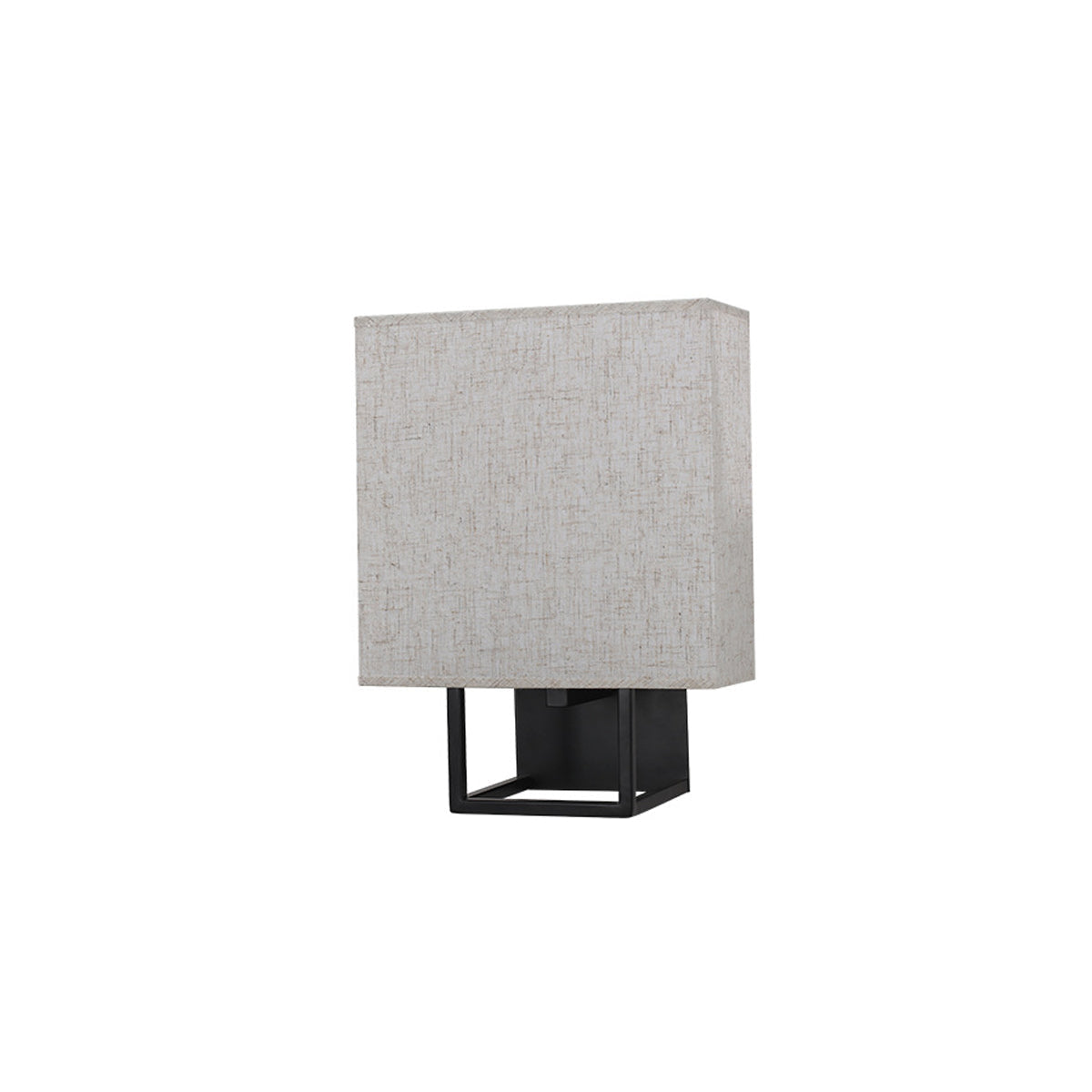 Cube Wall Sconce in linen for Hallway by AUVIELIGHT, W 25 cm × H 33 cm / W 9.8″ × H 13″ / Black