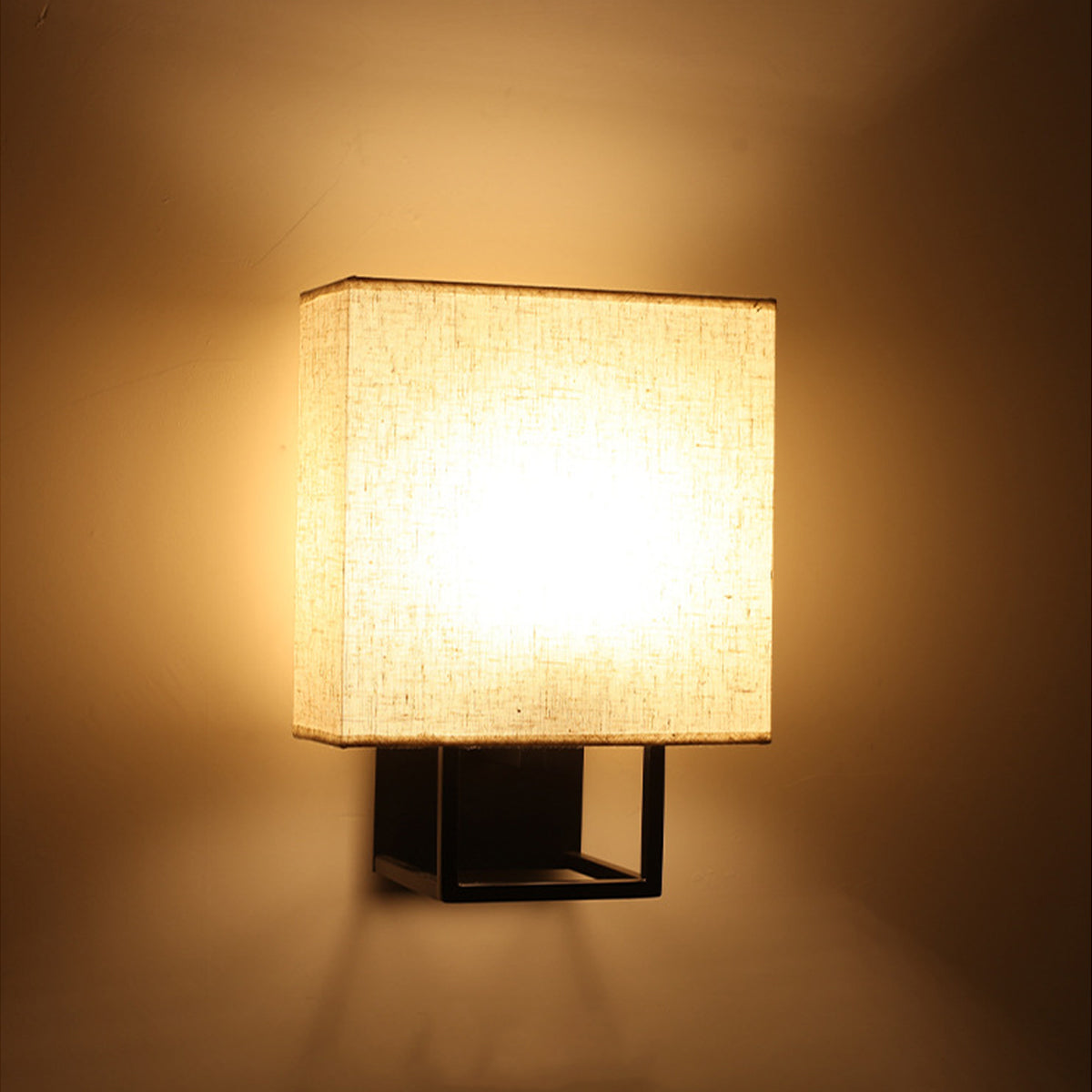 Cube Wall Sconce in linen for Hallway by AUVIELIGHT