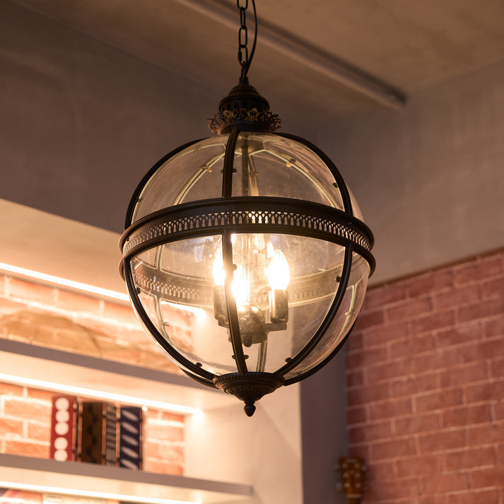 Globe Cage Chandelier in brass for Dining Room by AUVIELIGHT