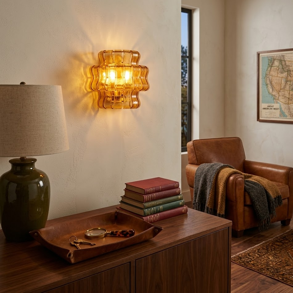 Ribbon Wall Sconce in glass for Hallway by AUVIELIGHT