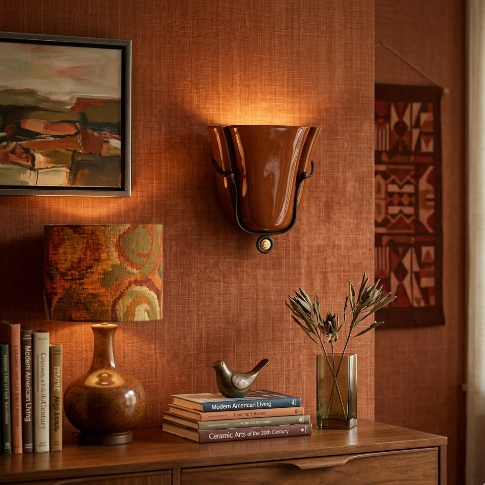 Tulip Wall Sconce in ceramic for Hallway by AUVIELIGHT