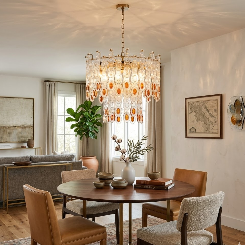 Link Geometric Chandelier for Dining Room by AUVIELIGHT