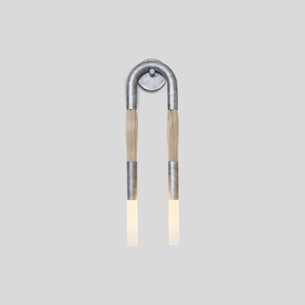 Horsehair Wall Light for Hallway by AUVIELIGHT, ∅ 7.1" x H 26.4" / Dia 18cm x H 67cm / Nickel
