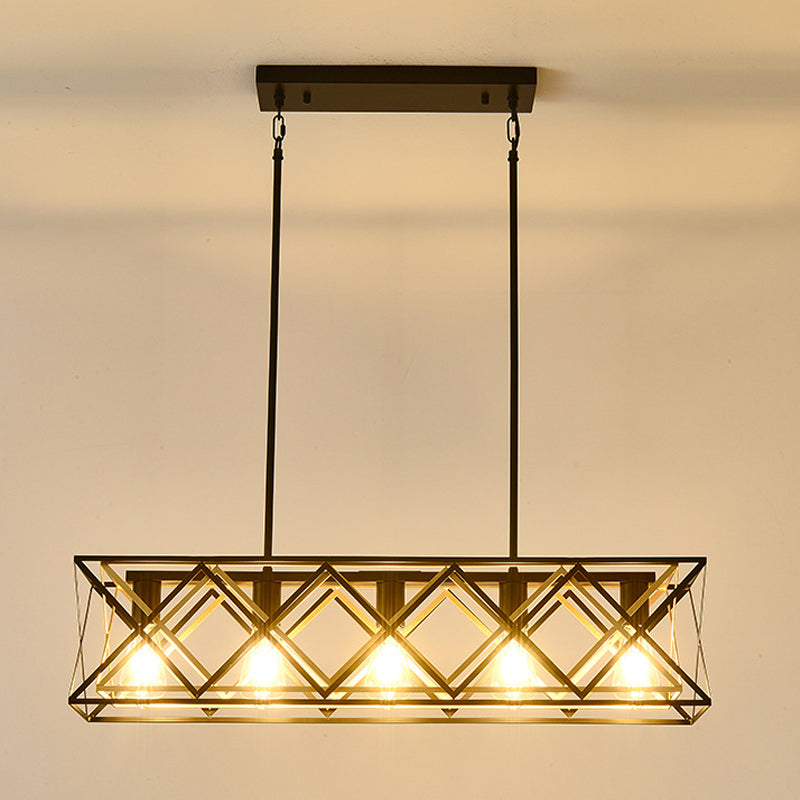 Farmhouse Geometric Linear Chandelier for Dining Room by AUVIELIGHT