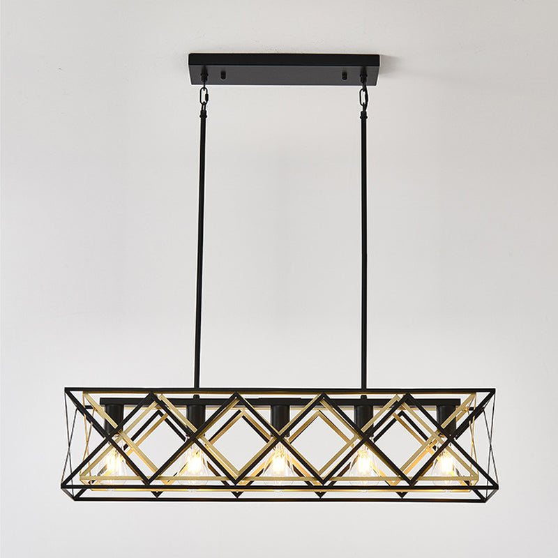 Farmhouse Geometric Linear Chandelier for Dining Room by AUVIELIGHT