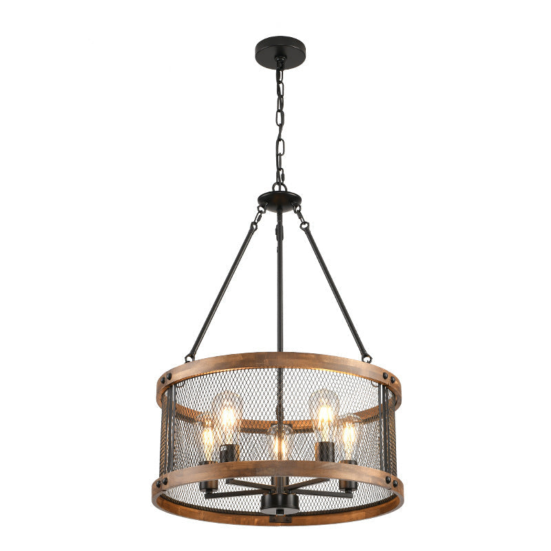 Harrison Mesh Chandelier for Dining Room by AUVIELIGHT, Dia 50cm x H 24.5cm / ∅ 19.7″ x H 9.6″ / Brown & Black / Warm Light