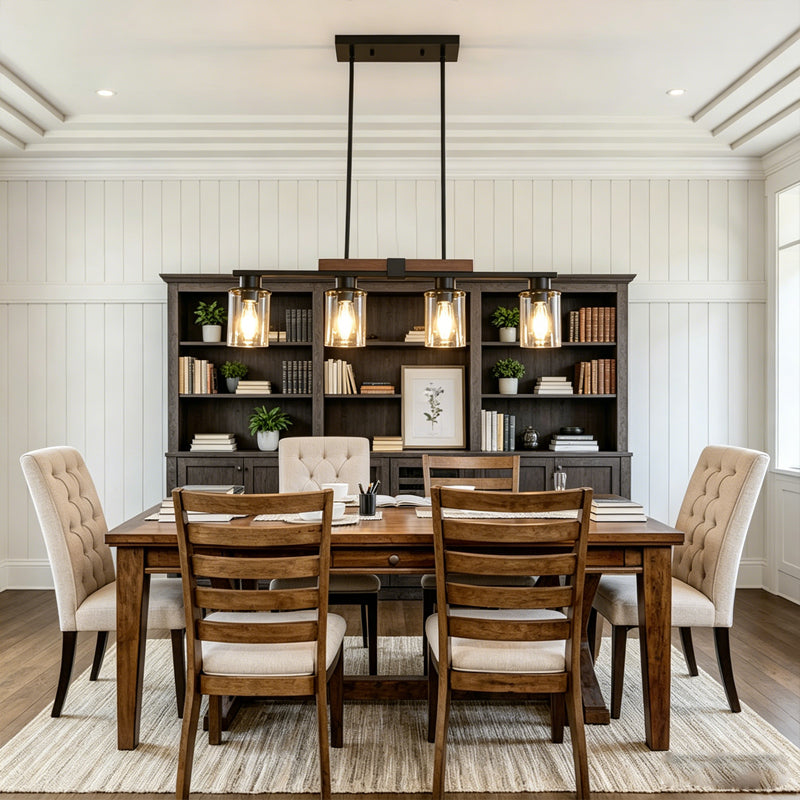 Linear Cylinder Chandelier in glass for Dining Room by AUVIELIGHT