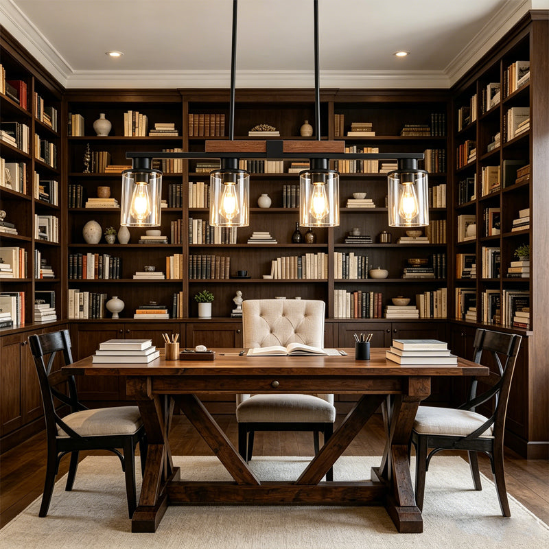 Linear Cylinder Chandelier in glass for Dining Room by AUVIELIGHT