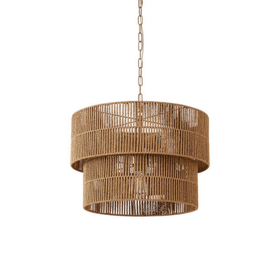 Malibu Straw Tiered Pendant Light for Kitchen Island by AUVIELIGHT