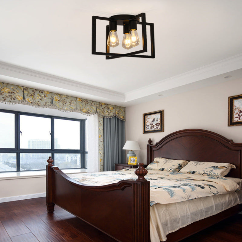 Nordic Cube Flush Mount for Low Ceilings by AUVIELIGHT