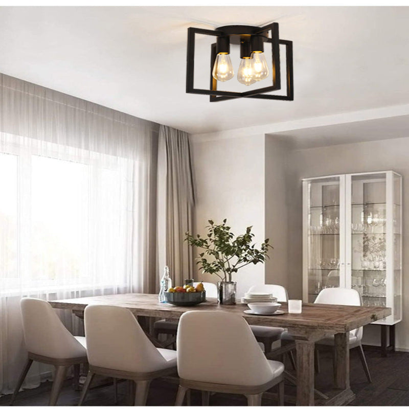 Nordic Cube Flush Mount for Low Ceilings by AUVIELIGHT