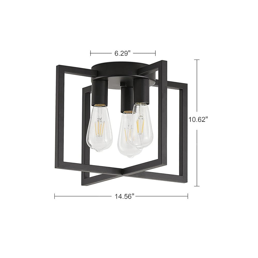 Nordic Cube Flush Mount for Low Ceilings by AUVIELIGHT