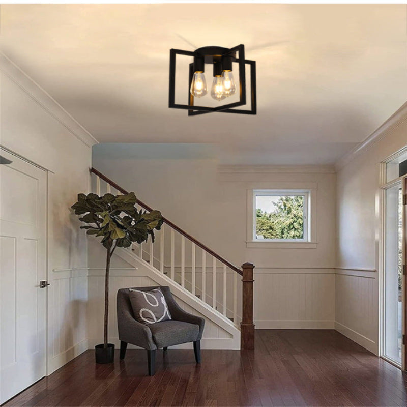 Nordic Cube Flush Mount for Low Ceilings by AUVIELIGHT