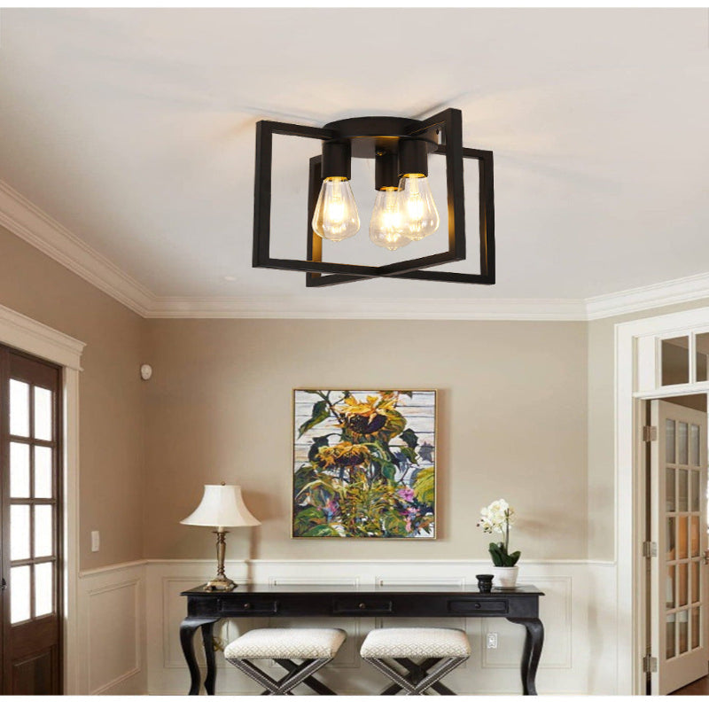Nordic Cube Flush Mount for Low Ceilings by AUVIELIGHT