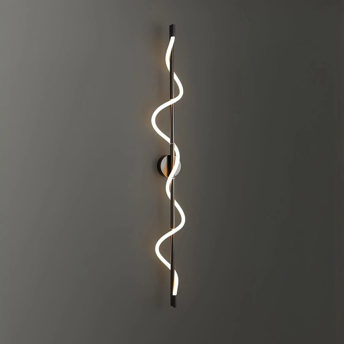 Rope Linear Wall Sconce in brass for Hallway by AUVIELIGHT, W 9.8" x H 47.2" / W 25cm x H 120cm / Black &White / Warm Light