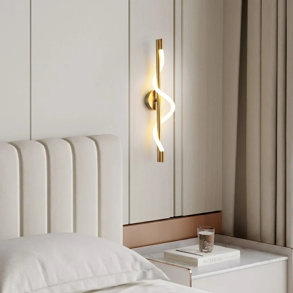 Rope Linear Wall Sconce in brass for Hallway by AUVIELIGHT