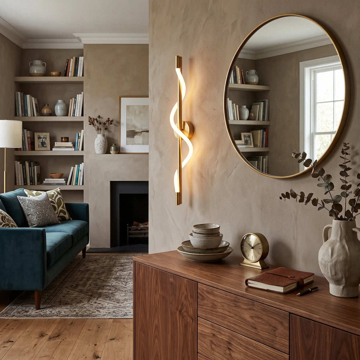 Rope Linear Wall Sconce in brass for Hallway by AUVIELIGHT