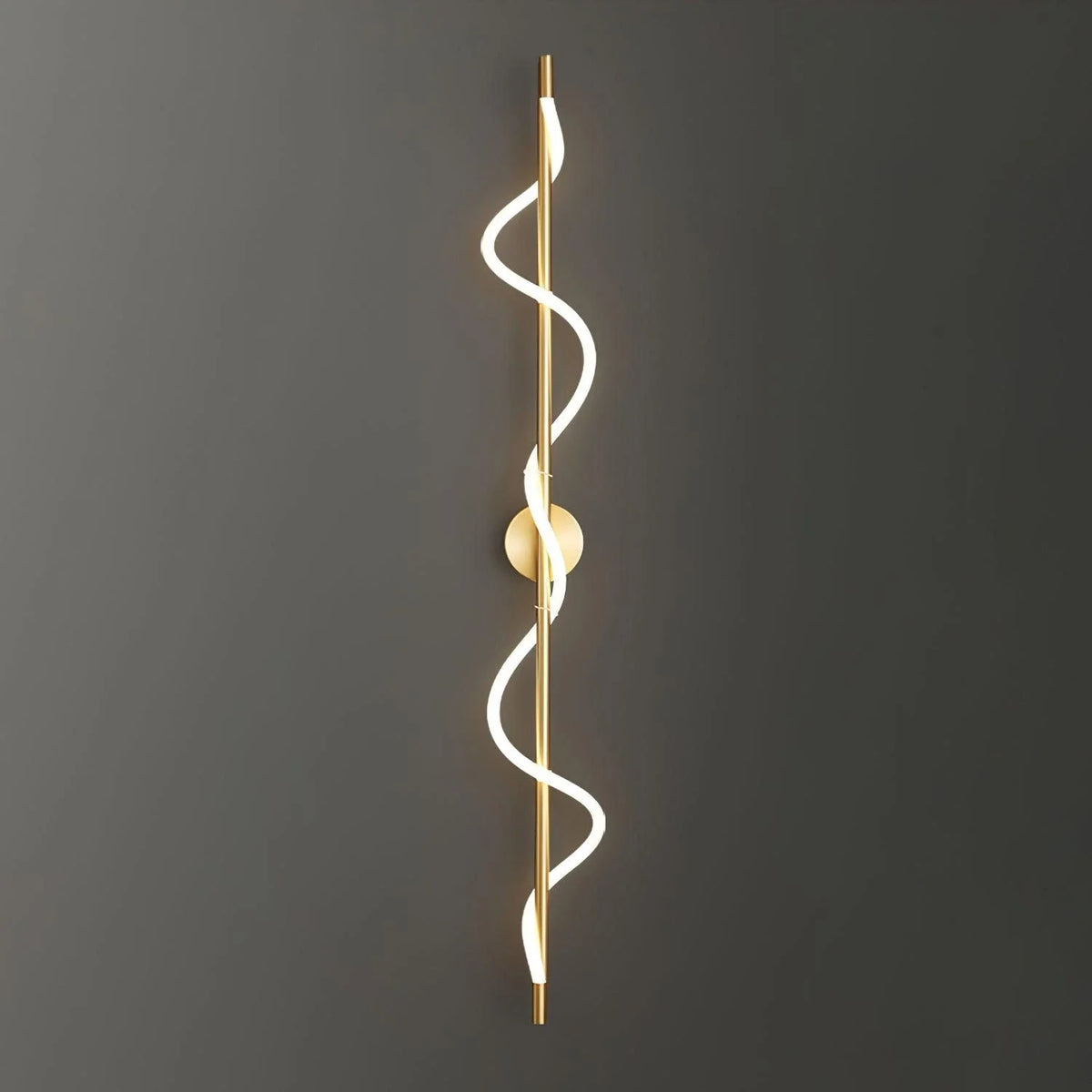 Rope Linear Wall Sconce in brass for Hallway by AUVIELIGHT, W 9.8" x H 47.2" / W 25cm x H 120cm / Brass & White / Warm Light