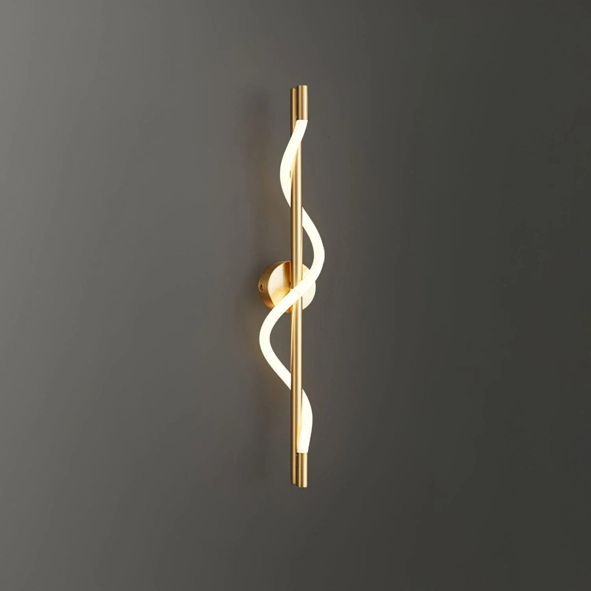 Rope Linear Wall Sconce in brass for Hallway by AUVIELIGHT, W 9.8" x H 23.6" / W 25cm x H 60cm / Brass & White / Warm Light