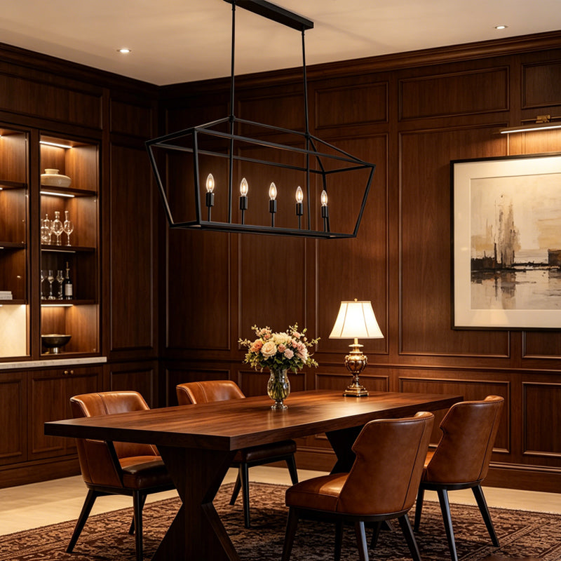 Open Linear Chandelier for Dining Room by AUVIELIGHT
