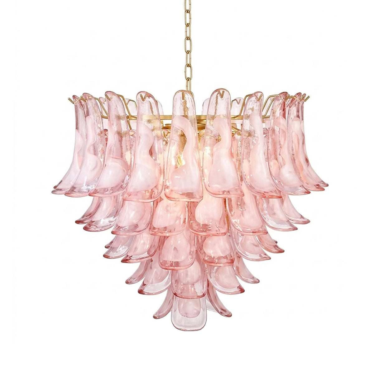 Athena Petal Chandelier in blush pink for Dining Room by AUVIELIGHT