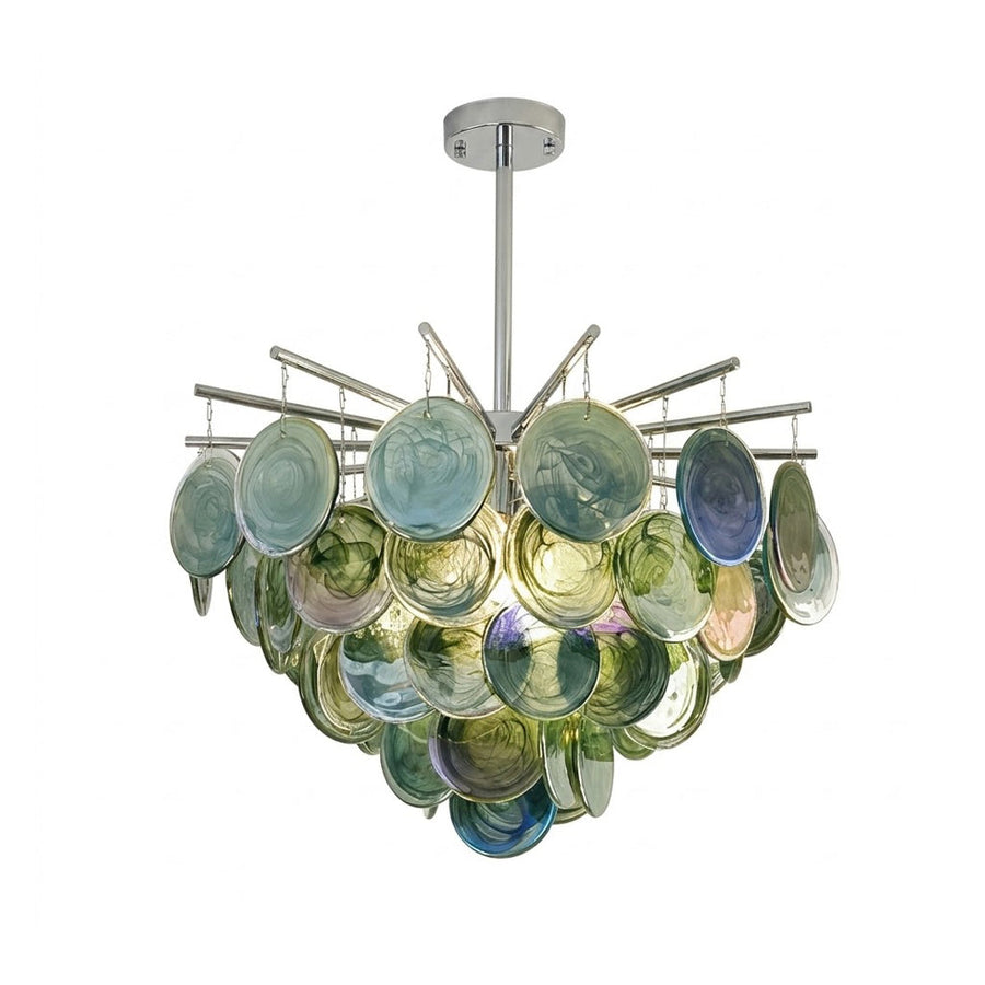Disc Chandelier in glass for Dining Room by AUVIELIGHT