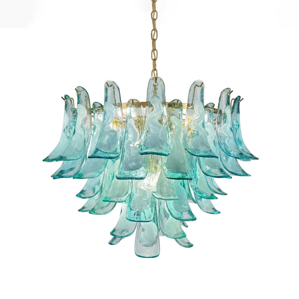 Aqua Petal Chandelier in glass for Dining Room by AUVIELIGHT