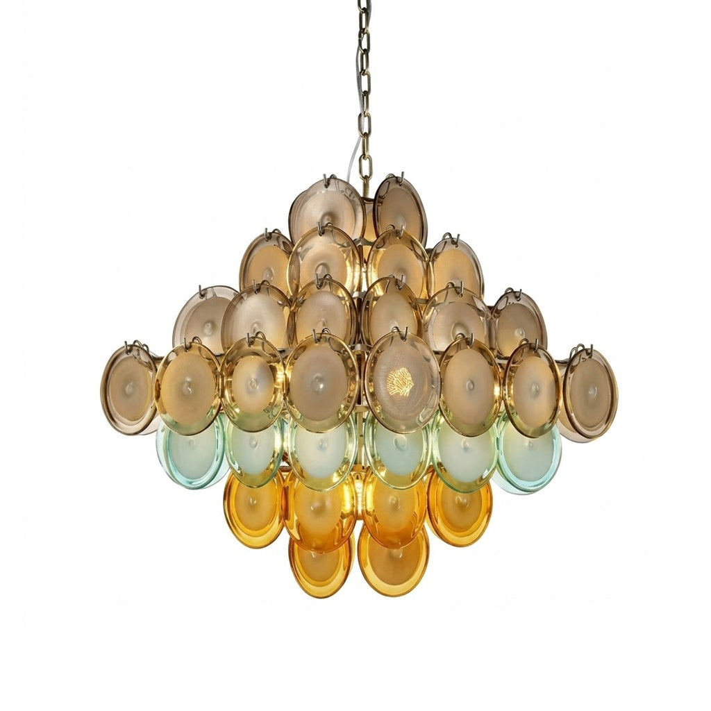 Ombre Disc Chandelier in glass for Dining Room by AUVIELIGHT
