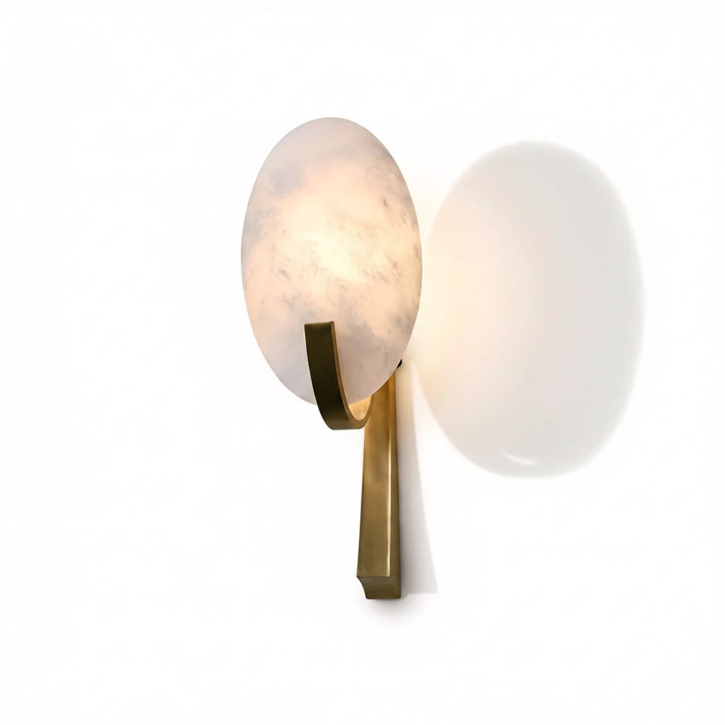 Oval Wall Sconce in alabaster for Hallway by AUVIELIGHT