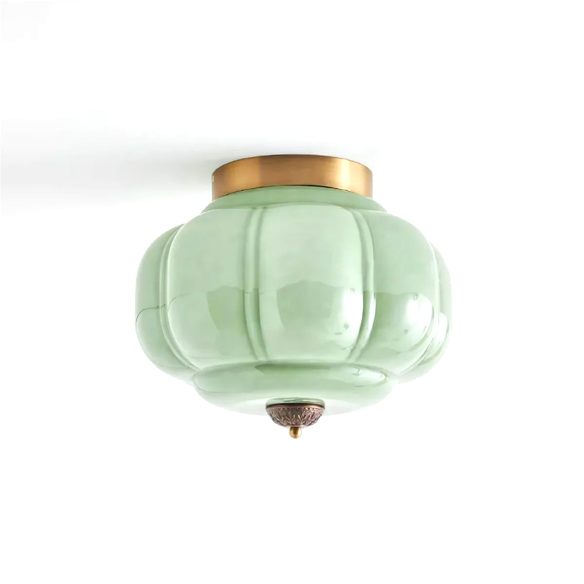 Celadon Ribbed Ceiling Light for Living Room by AUVIELIGHT