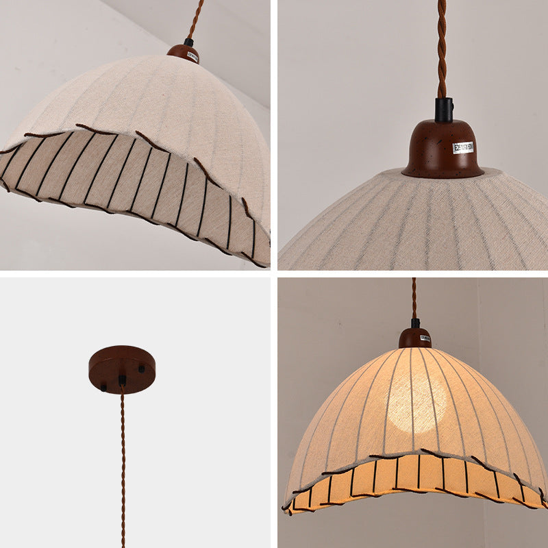 Pleated Fabric Dome Pendant Light for Kitchen Island by AUVIELIGHT
