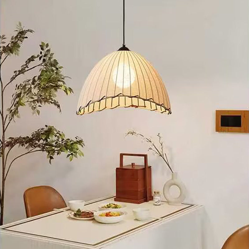 Pleated Fabric Dome Pendant Light for Kitchen Island by AUVIELIGHT