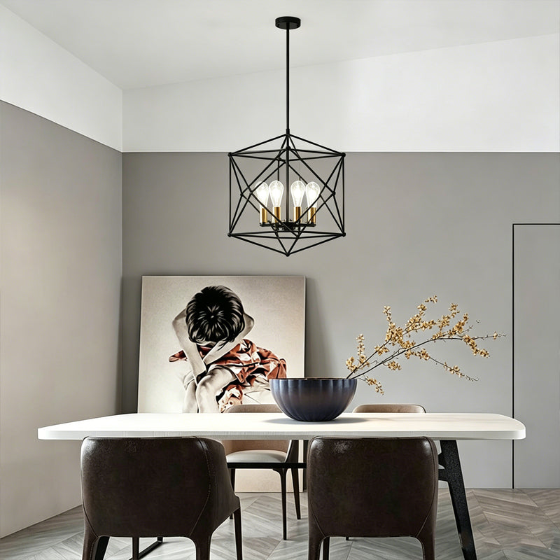 Polyhedron Wireframe Chandelier for Dining Room by AUVIELIGHT