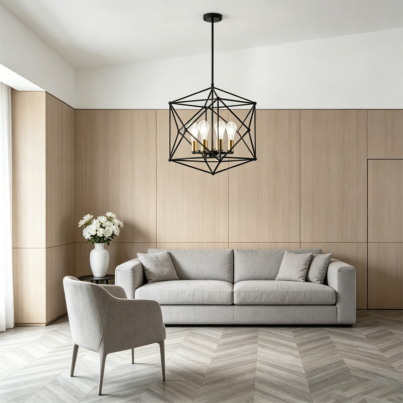 Polyhedron Wireframe Chandelier for Dining Room by AUVIELIGHT