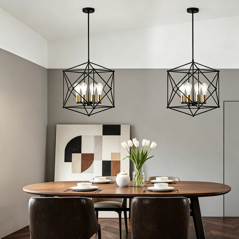 Polyhedron Wireframe Chandelier for Dining Room by AUVIELIGHT