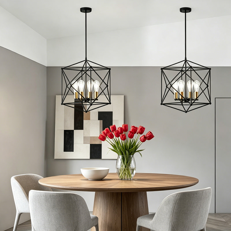 Polyhedron Wireframe Chandelier for Dining Room by AUVIELIGHT